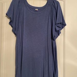 Beautiful blue shirt with flouncy sleeves